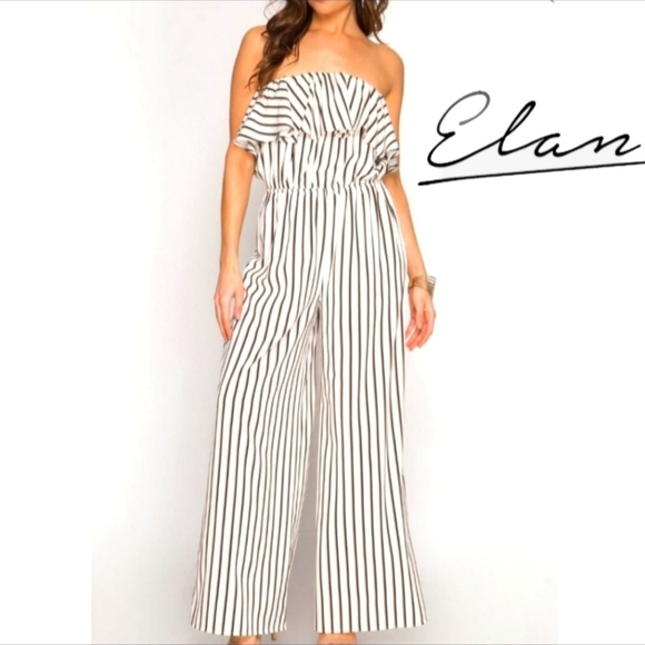 Elan Off The Shoulder/Strapless Duo Style Jumpsuit Romper - Picture 1 of 13